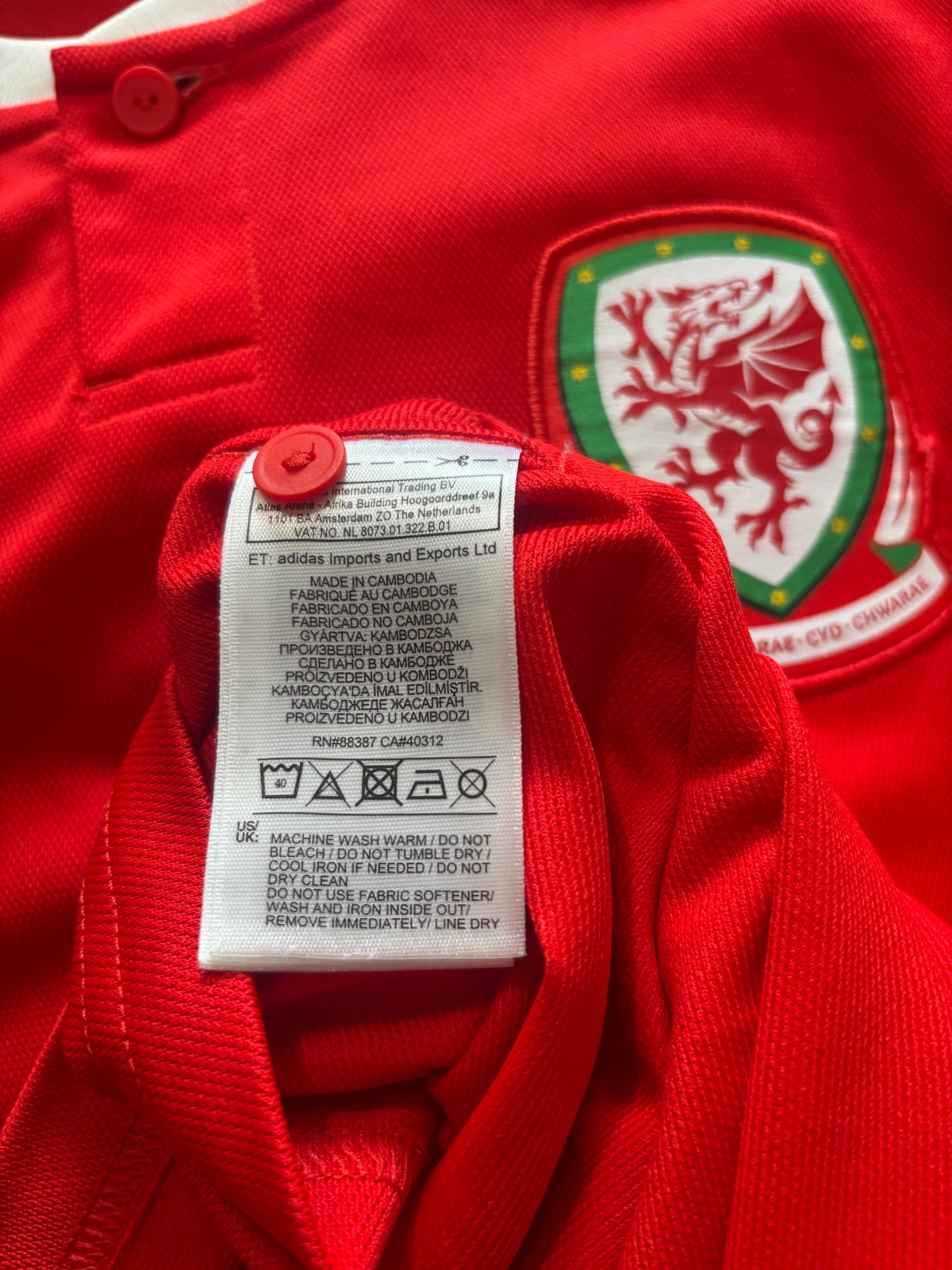 Wales Home Shirt 2018 (S)
