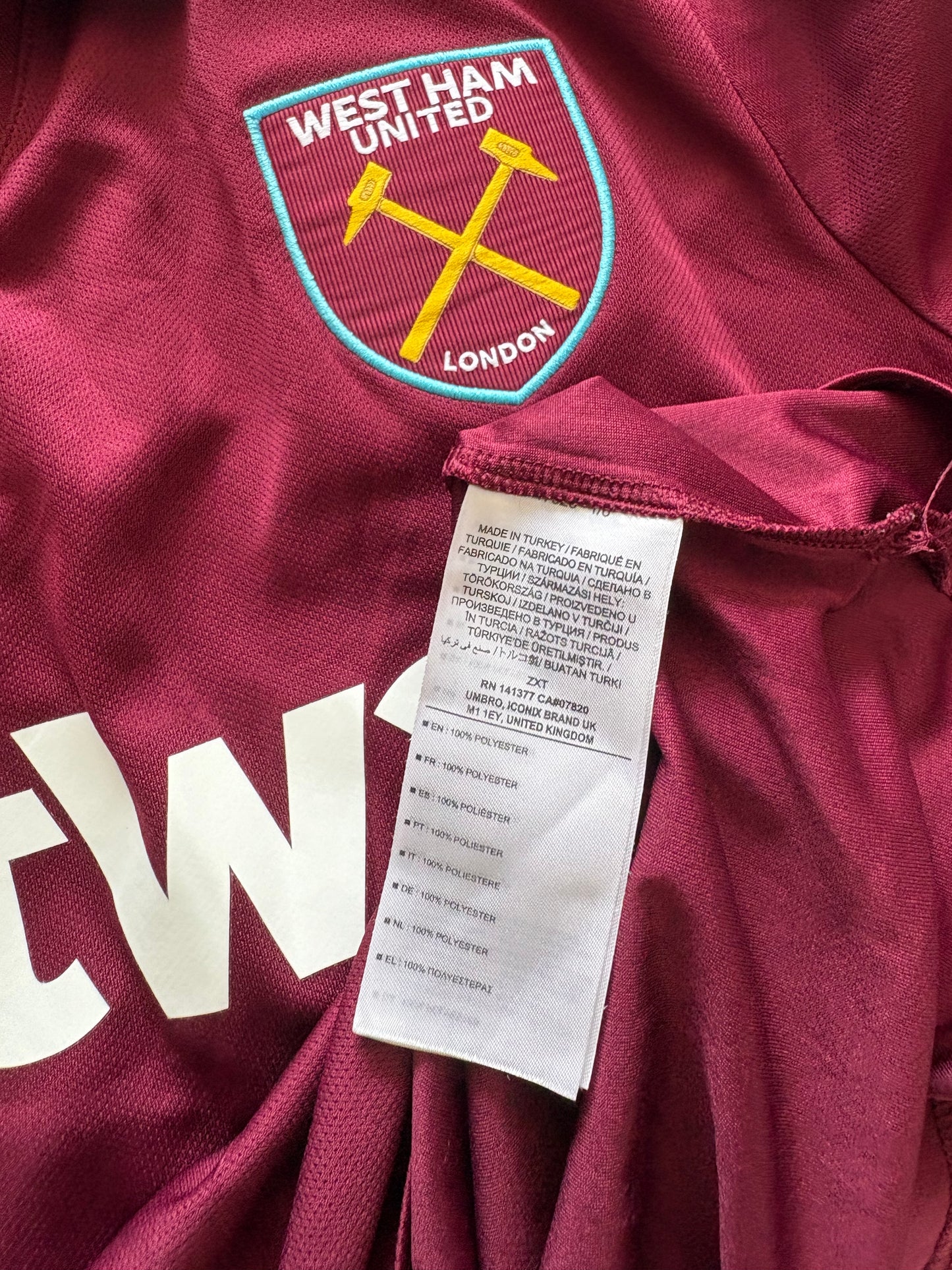 West Ham United Home Shirt 2021/22 Rice (M)