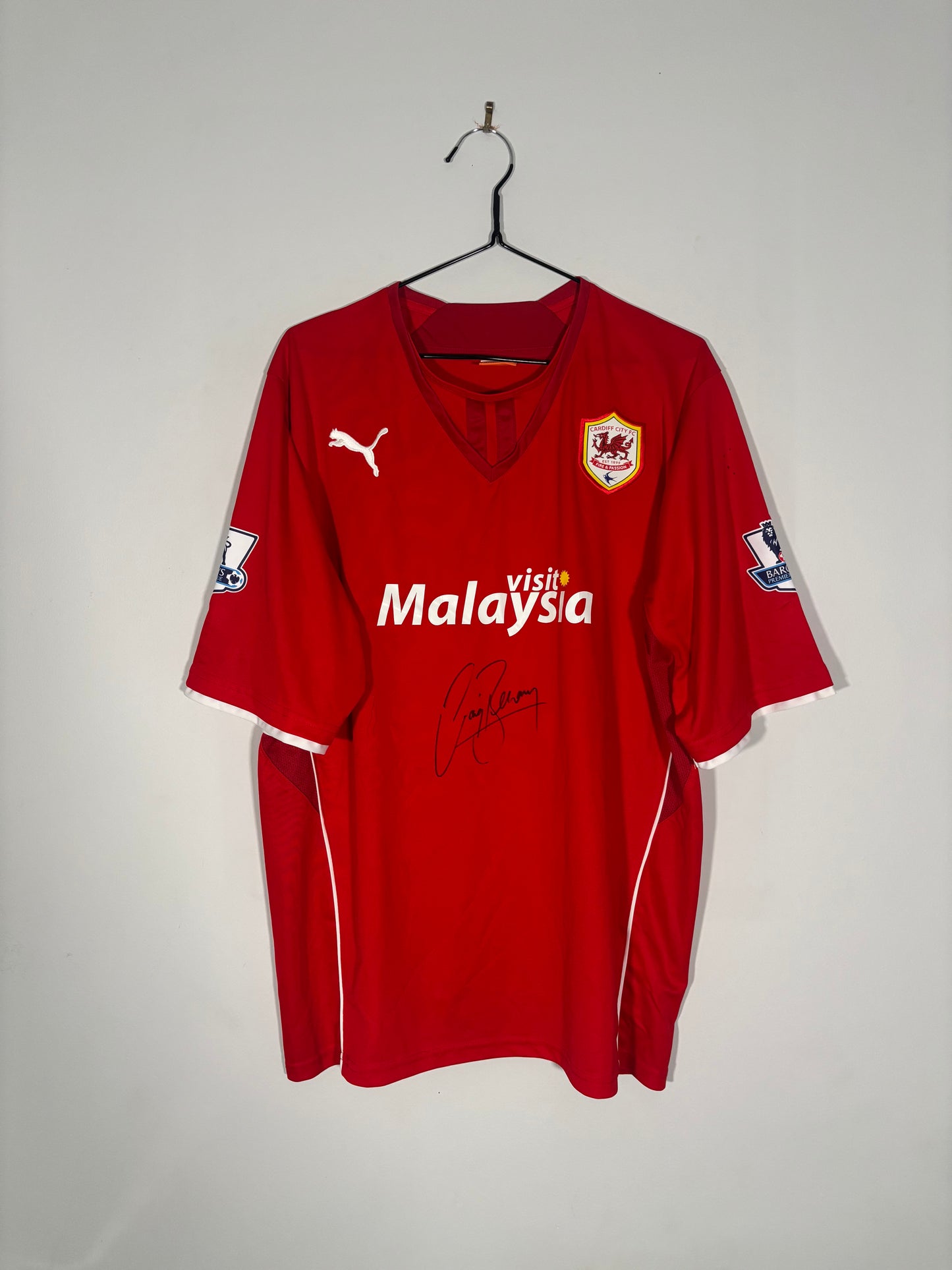 Cardiff City Signed Home Shirt 2013/14 Craig Bellamy (XL)