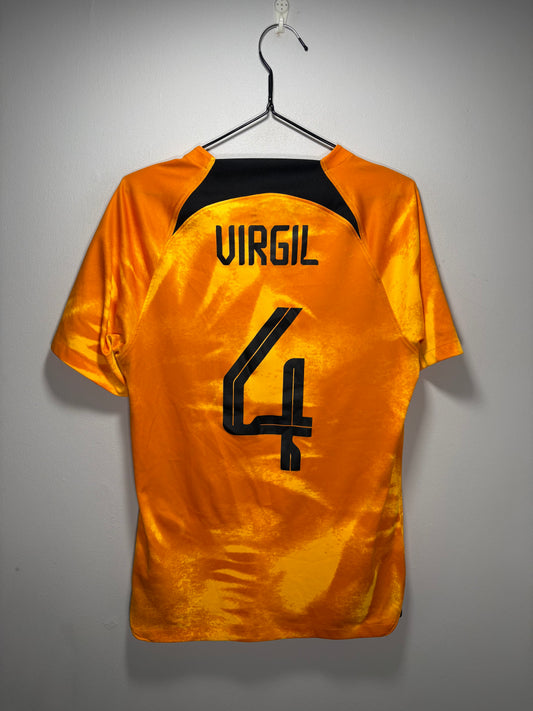 Hollandsk autentisk hjemmebanetrøje 2022 Virgil Van Dijk (S)