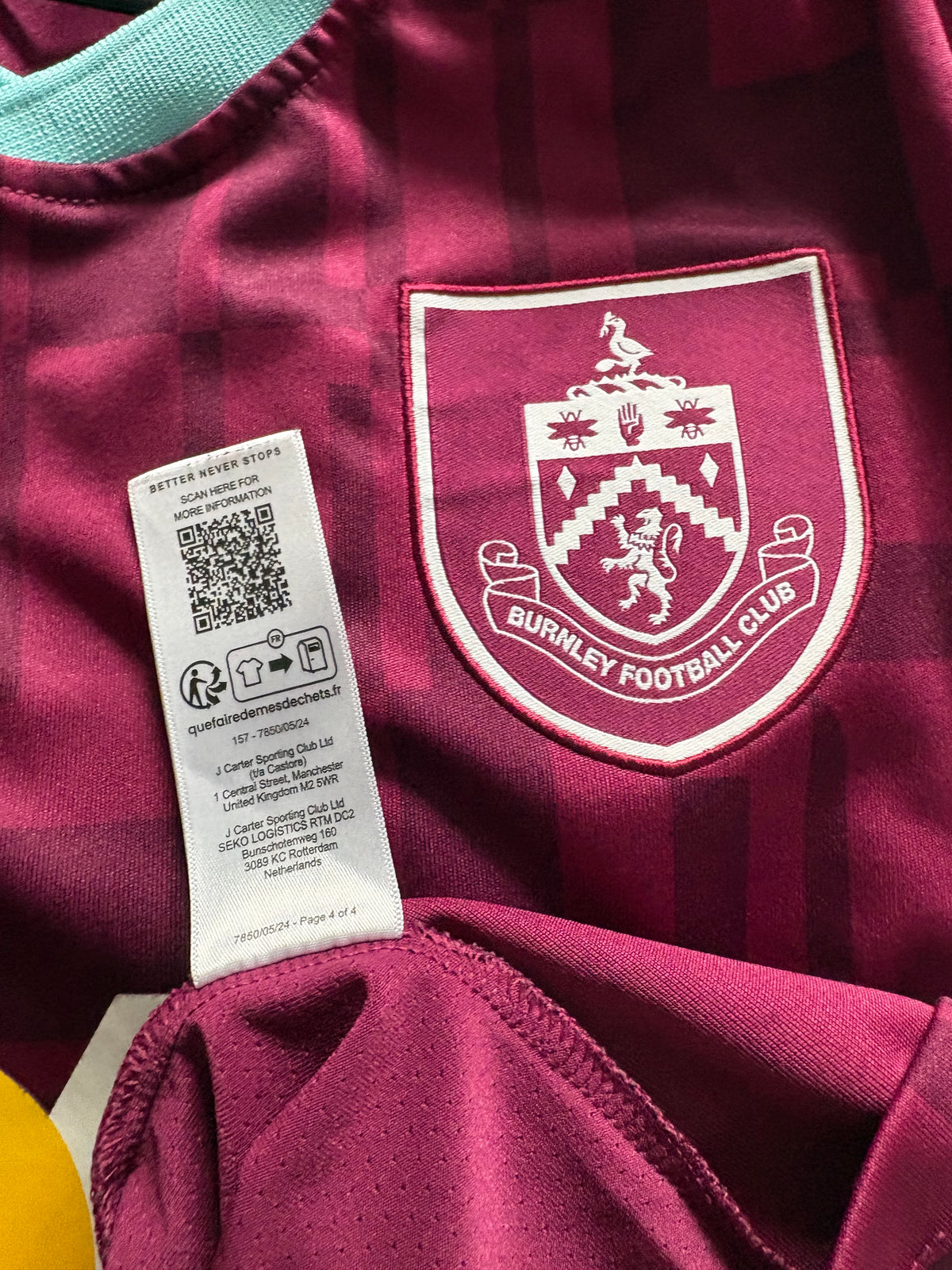 Burnley Home Shirt 2024/25 Rodriguez (XL)