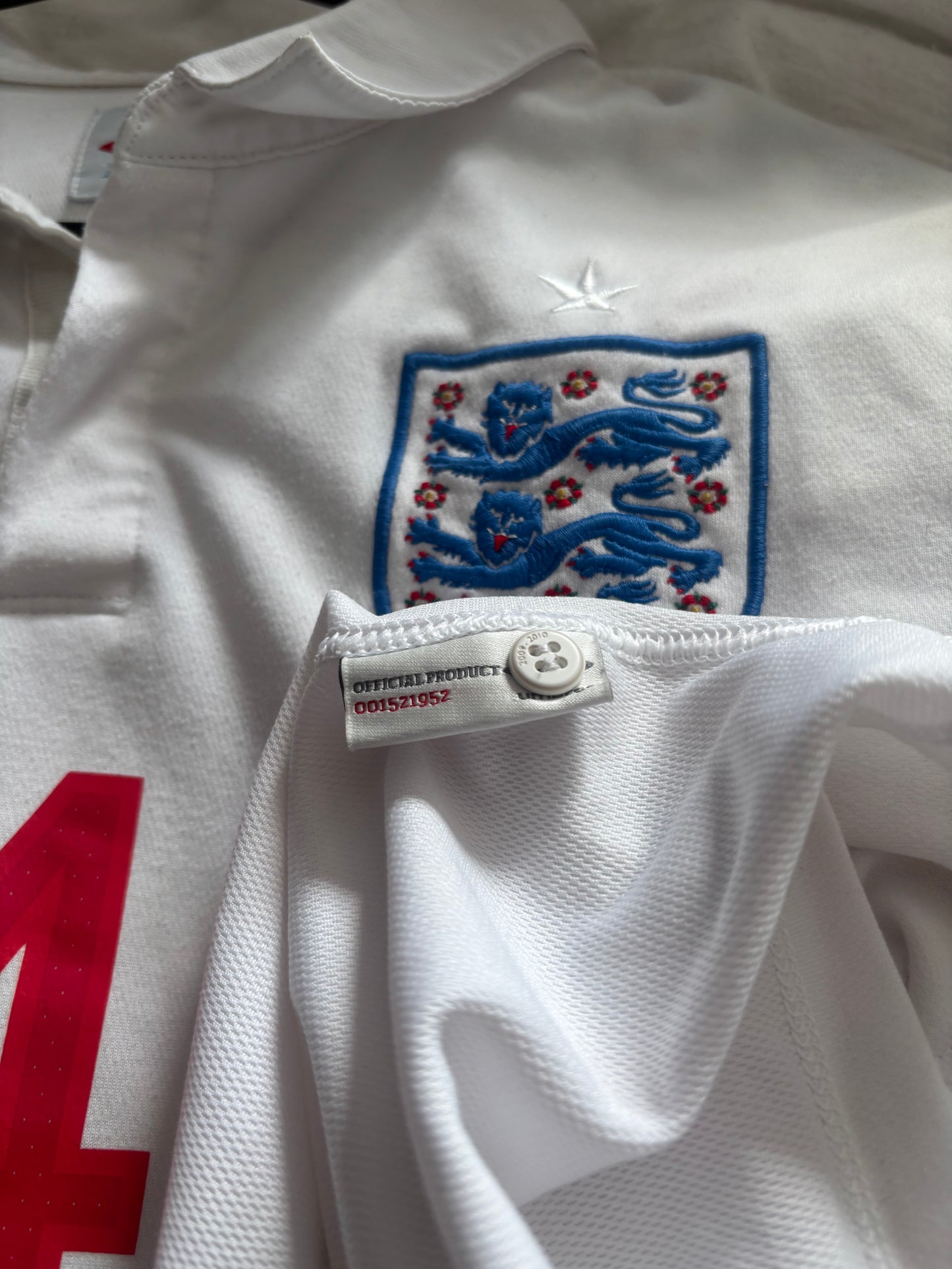 England Home Shirt 2010 Gerrard (S)