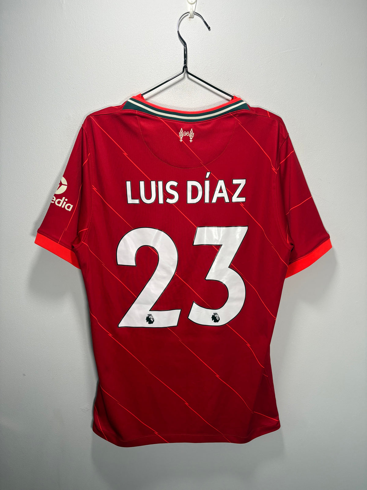 Liverpool Authentic Home Shirt 2021/22 Luis Diaz (L)