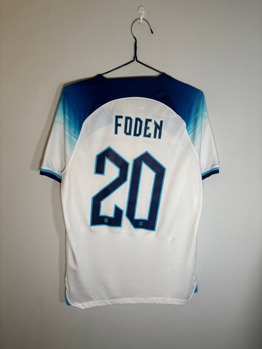England Home Shirt 2022 Phil Foden (S)