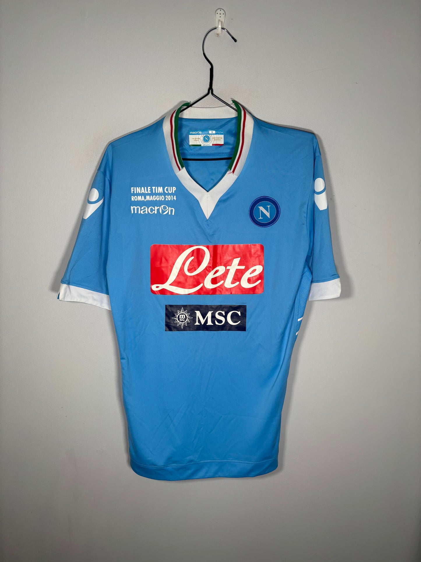 Napoli Home Shirt 2013/14 Coppa Italia Final Cavani (M)
