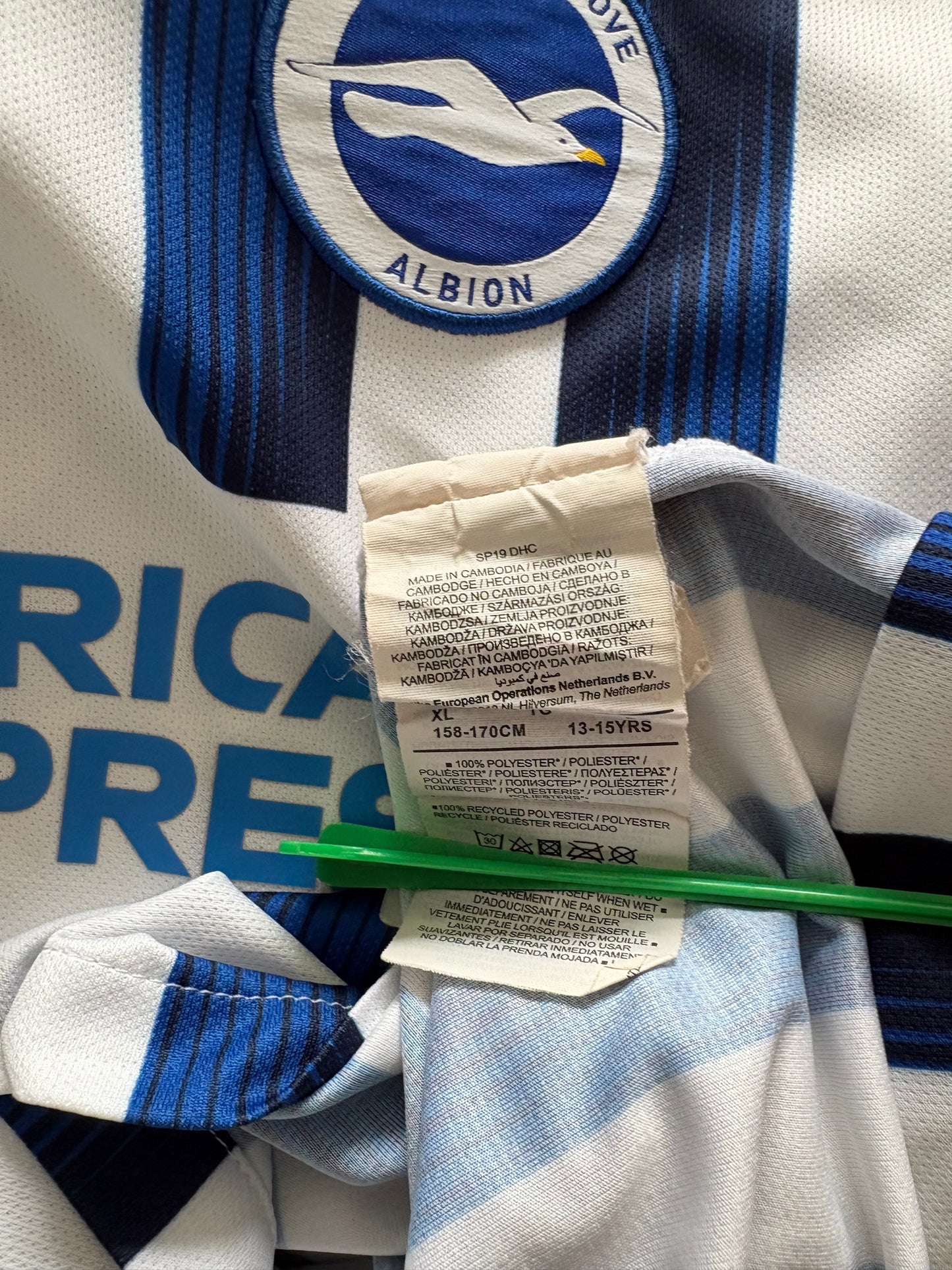 Brighton And Hove Albion Home Shirt 2019/20 (XLK)